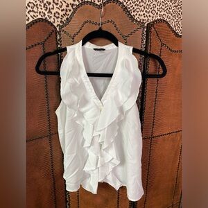 Milano White Ruffled Blouse